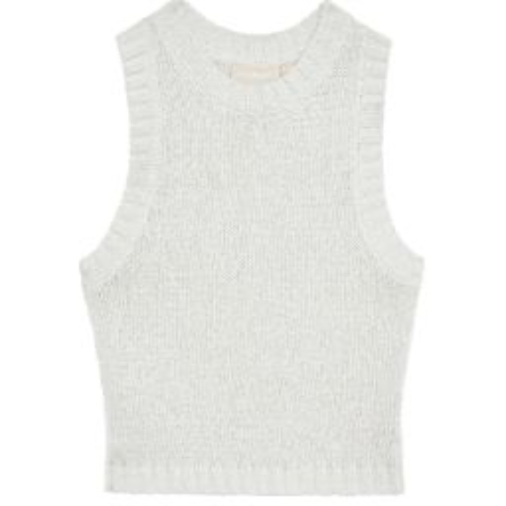 NWT MONDAY SWIM Key West Top, white knit crochet tank